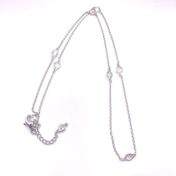 Sterling silver 925 dainty cubic zirconia necklace - Picture 1 of 4